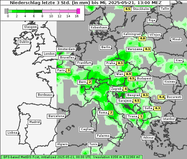 Niederschlag, 21. 5. 2025