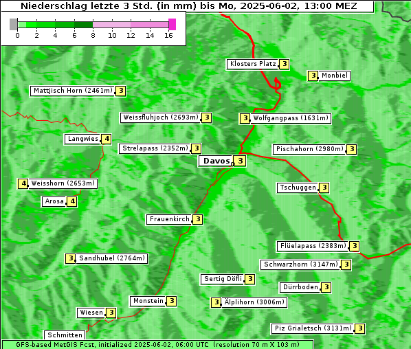 Niederschlag, 2. 6. 2025