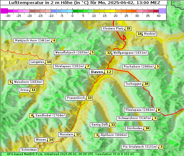 Temperatur, 2. 6. 2025