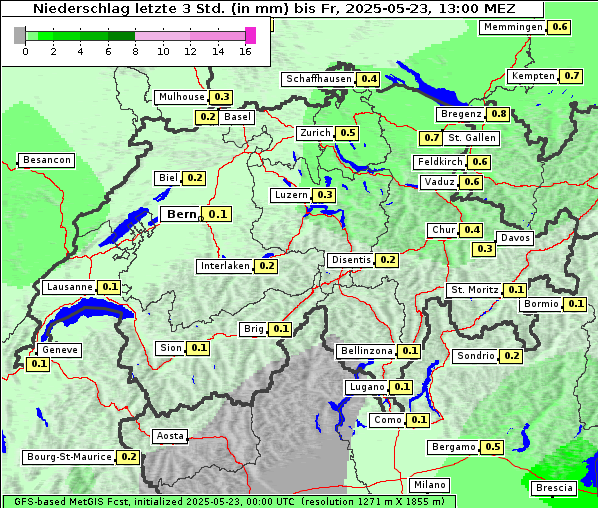 Niederschlag, 23. 5. 2025