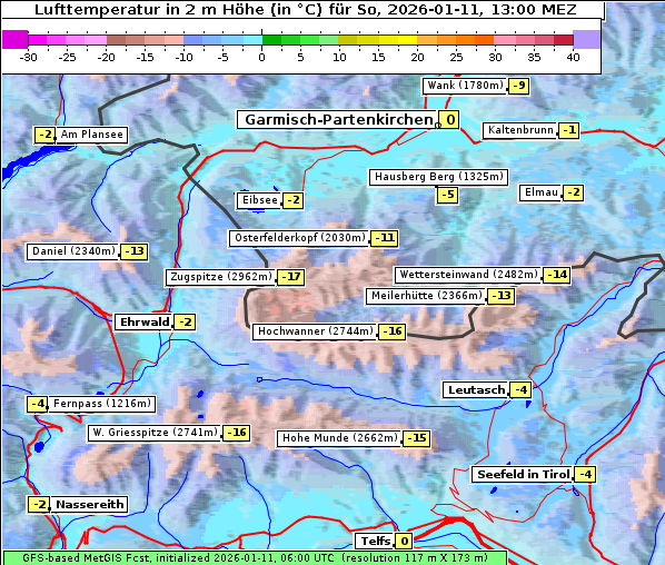 Temperatur, 11. 1. 2026