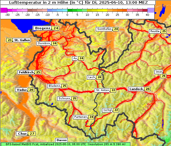 Temperatur, 10. 6. 2025