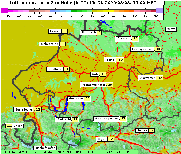 Temperatur, 3. 3. 2026