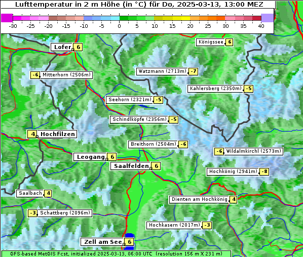 Temperatur, 13. 3. 2025