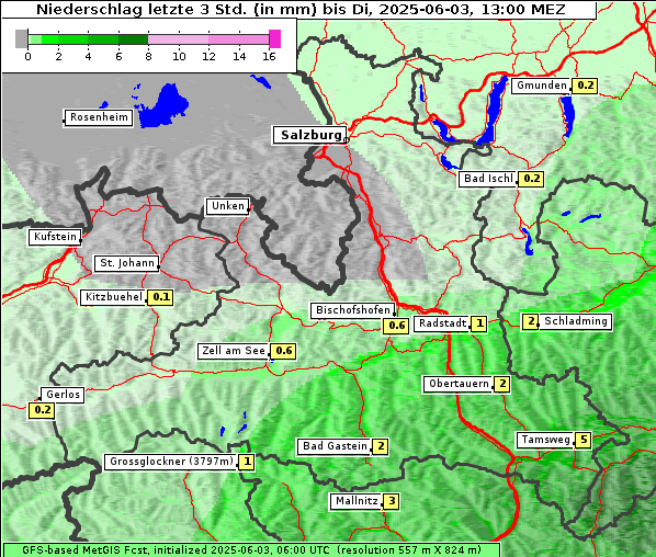 Niederschlag, 3. 6. 2025