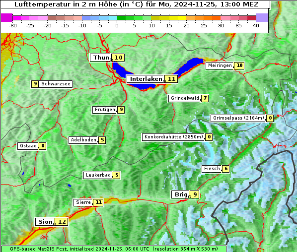 Temperatur, 25. 11. 2024