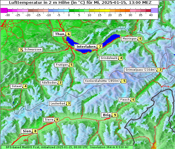 Temperatur, 15. 1. 2025