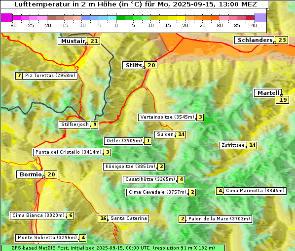 Temperatur, 15. 9. 2025