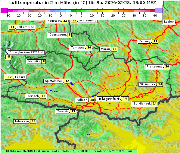 Temperatur, 28. 2. 2026