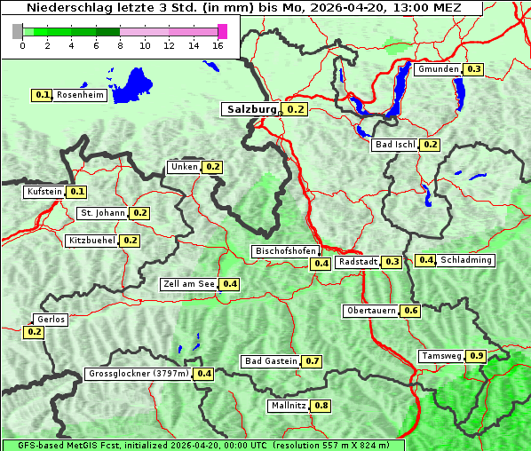 Niederschlag, 20. 4. 2026