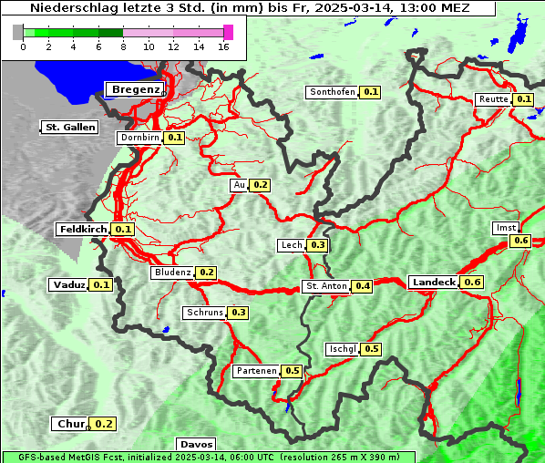 Niederschlag, 14. 3. 2025