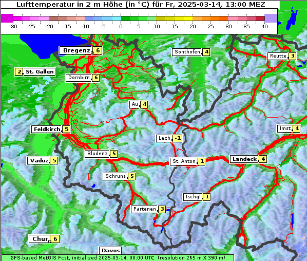 Temperatur, 14. 3. 2025