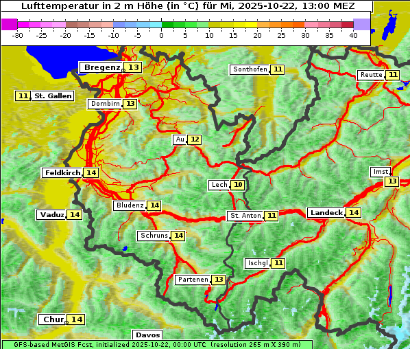 Temperatur, 22. 10. 2025