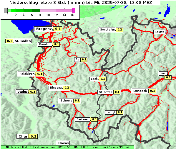 Niederschlag, 30. 7. 2025