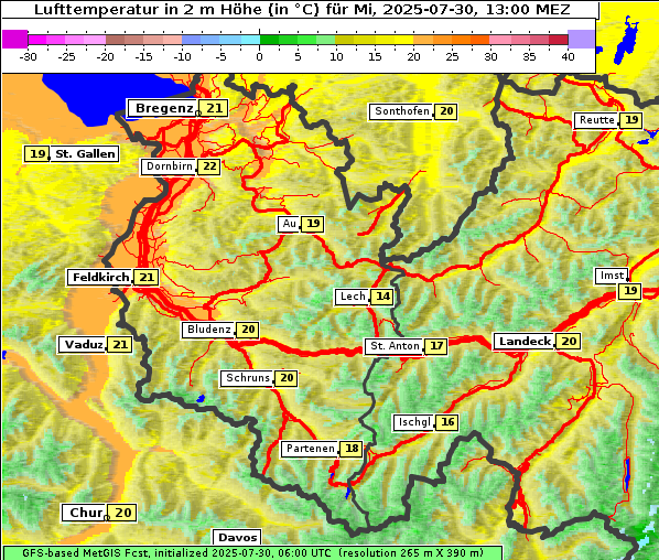 Temperatur, 30. 7. 2025