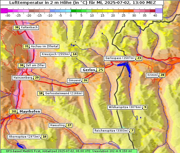 Temperatur, 2. 7. 2025