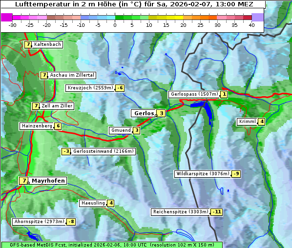 Temperatur, 7. 2. 2026