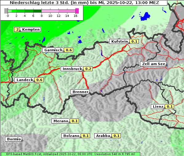 Niederschlag, 22. 10. 2025