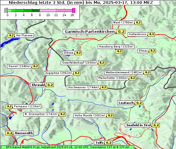 Niederschlag, 17. 3. 2025