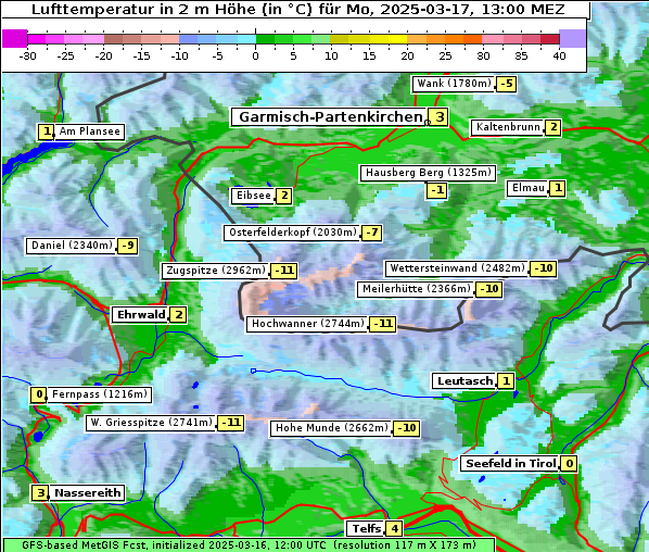 Temperatur, 17. 3. 2025