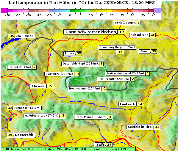 Temperatur, 29. 5. 2025