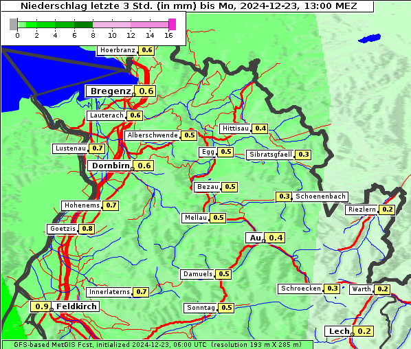 Niederschlag, 23. 12. 2024