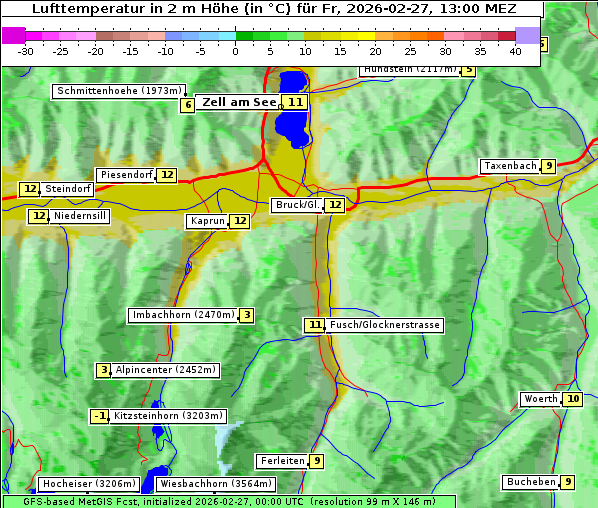 Temperatur, 27. 2. 2026