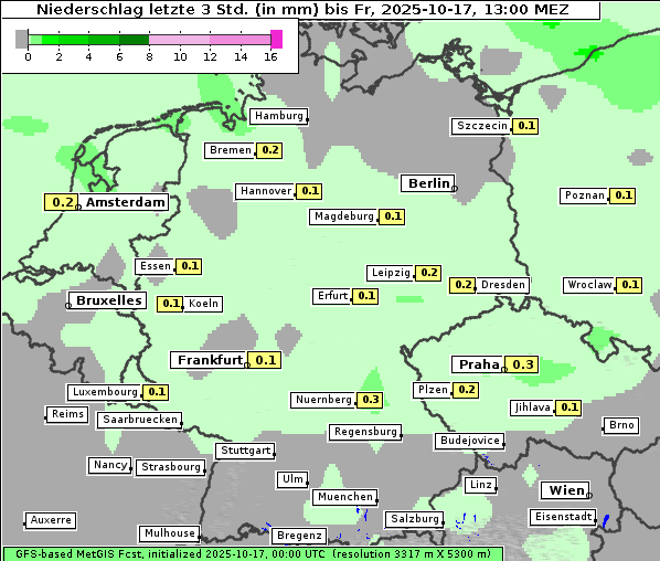 Niederschlag, 17. 10. 2025