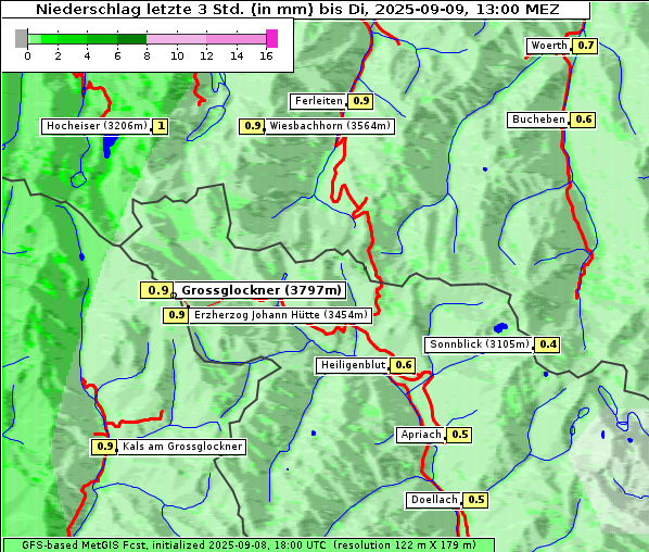 Niederschlag, 9. 9. 2025