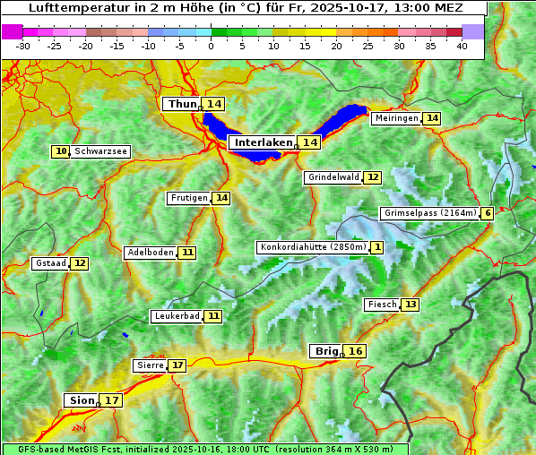 Temperatur, 17. 10. 2025