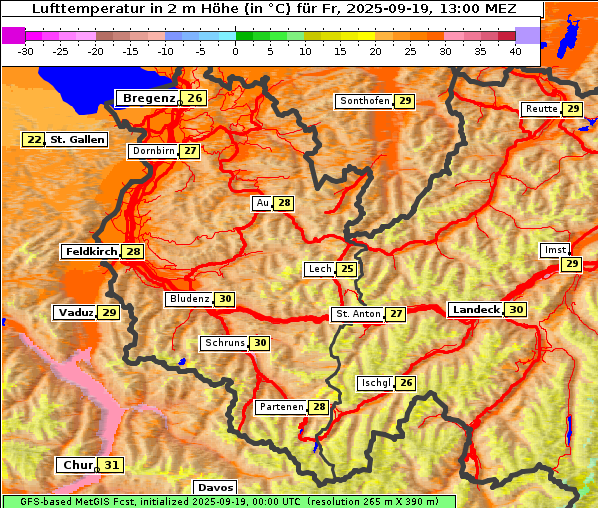 Temperatur, 19. 9. 2025