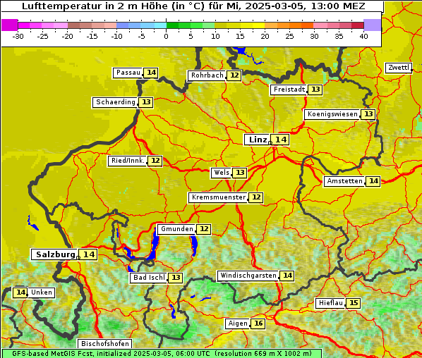 Temperatur, 5. 3. 2025