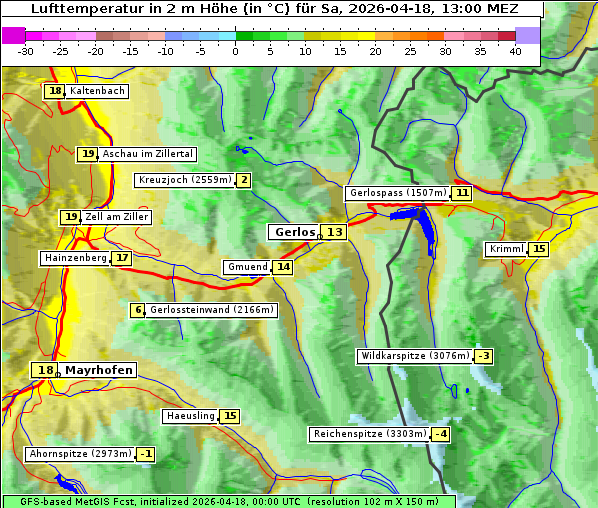 Temperatur, 18. 4. 2026