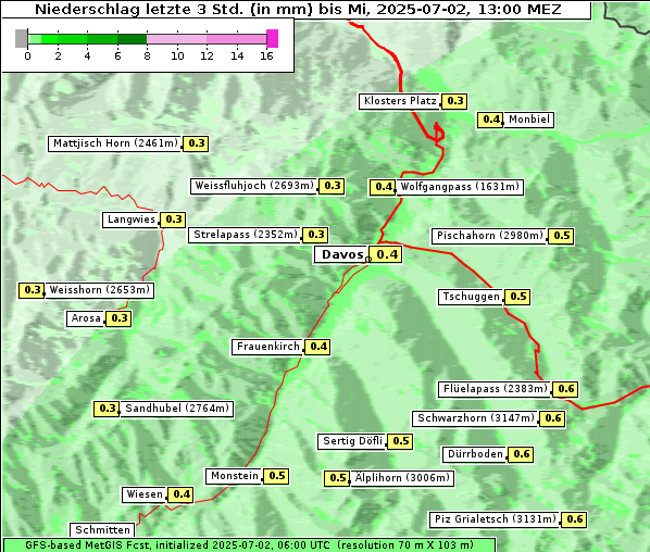 Niederschlag, 2. 7. 2025