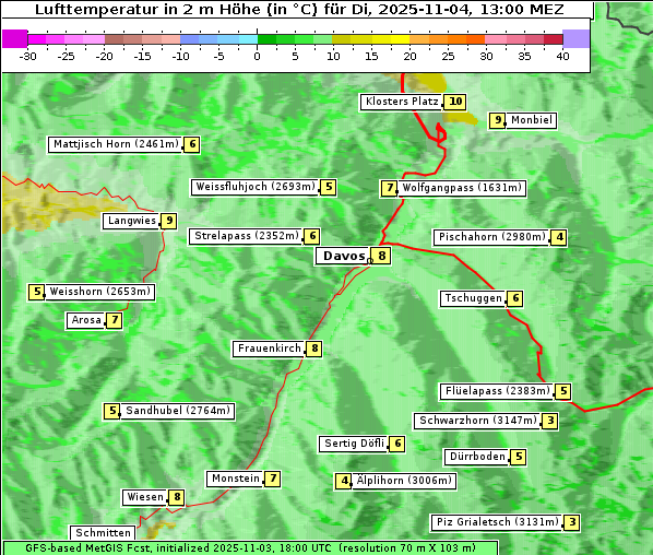 Temperatur, 4. 11. 2025