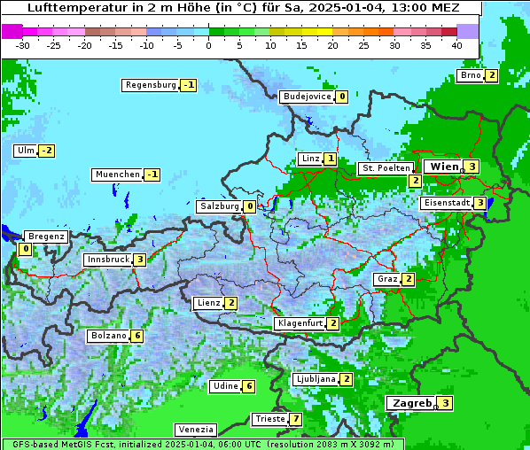 Temperatur, 4. 1. 2025