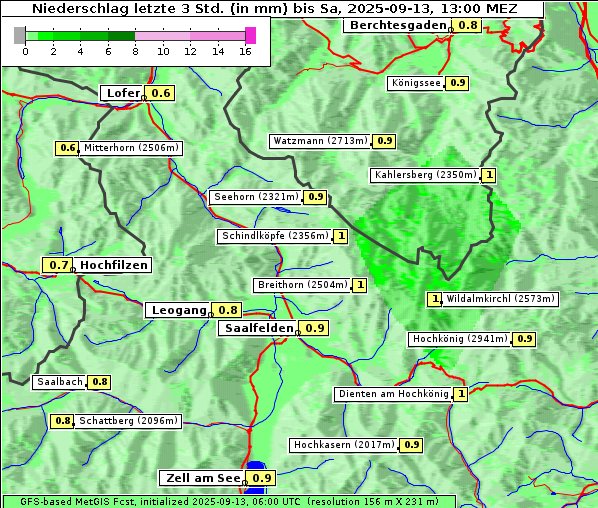 Niederschlag, 13. 9. 2025