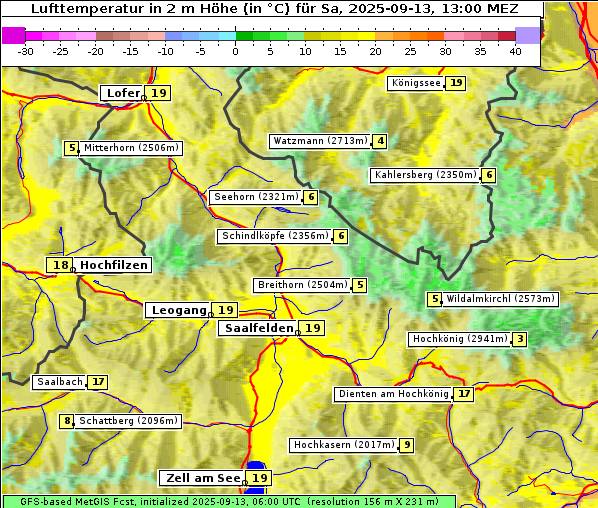 Temperatur, 13. 9. 2025