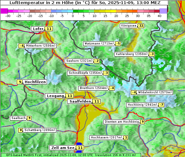 Temperatur, 9. 11. 2025
