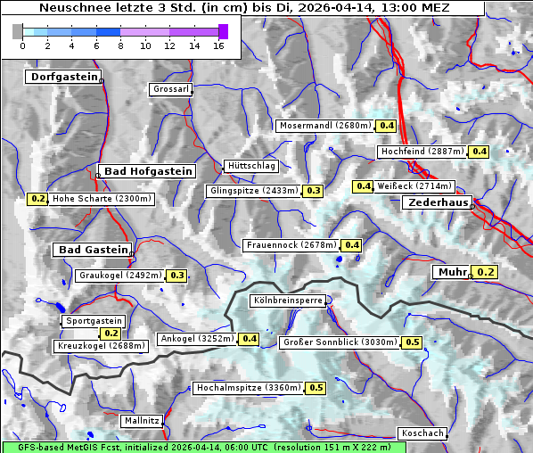 Neuschnee, 14. 4. 2026