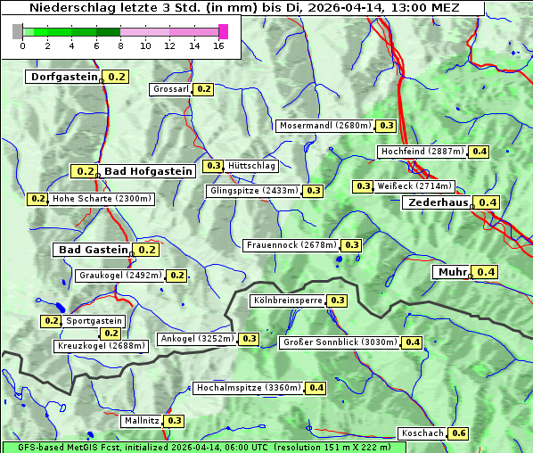 Niederschlag, 14. 4. 2026