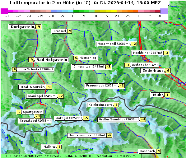 Temperatur, 14. 4. 2026