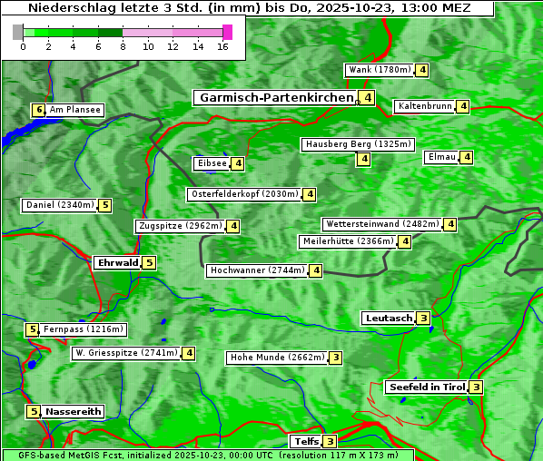 Niederschlag, 23. 10. 2025