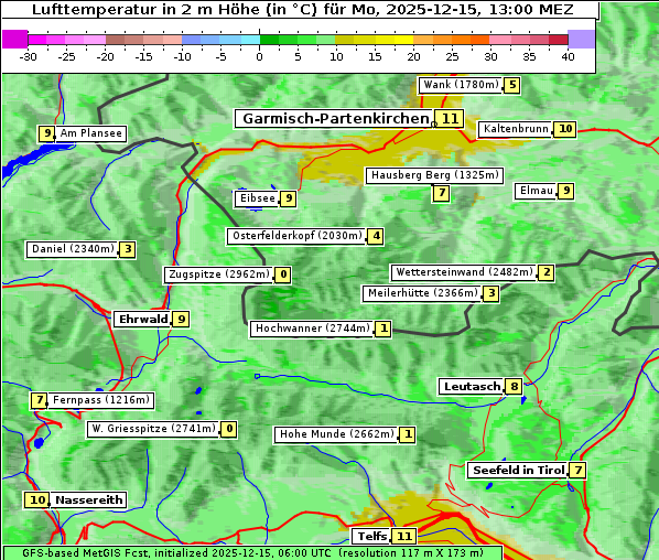 Temperatur, 15. 12. 2025