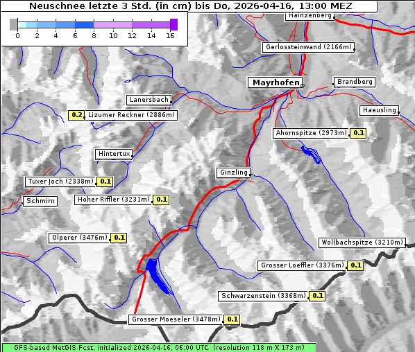 Neuschnee, 16. 4. 2026