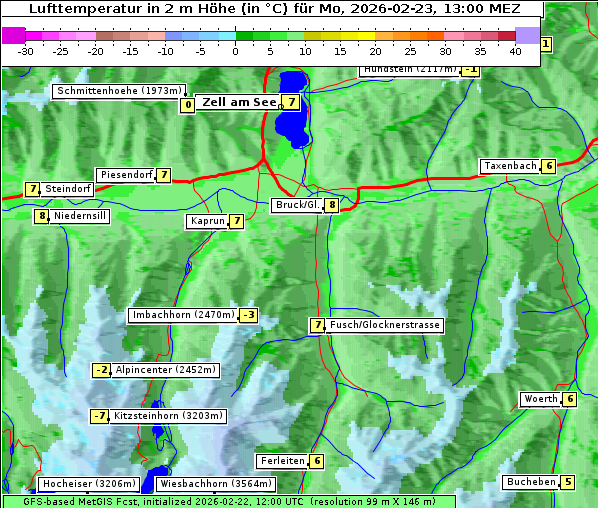 Temperatur, 23. 2. 2026