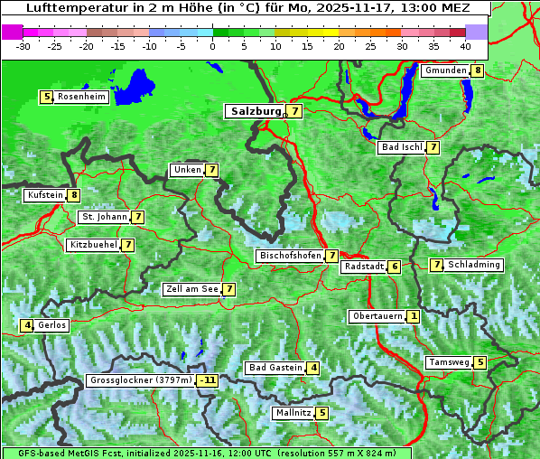Temperatur, 17. 11. 2025