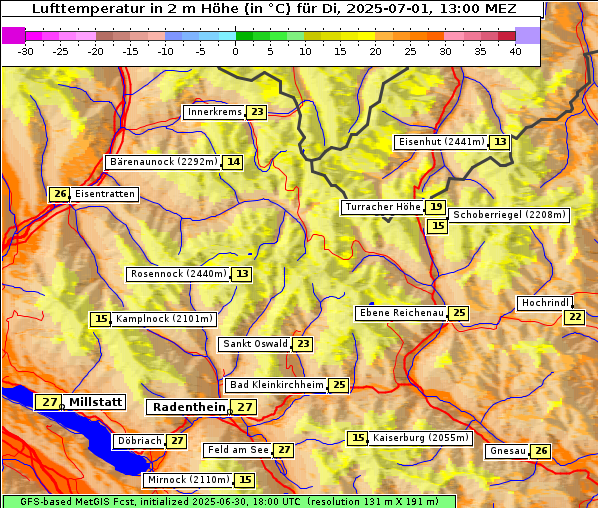 Temperatur, 1. 7. 2025