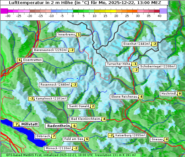 Temperatur, 22. 12. 2025