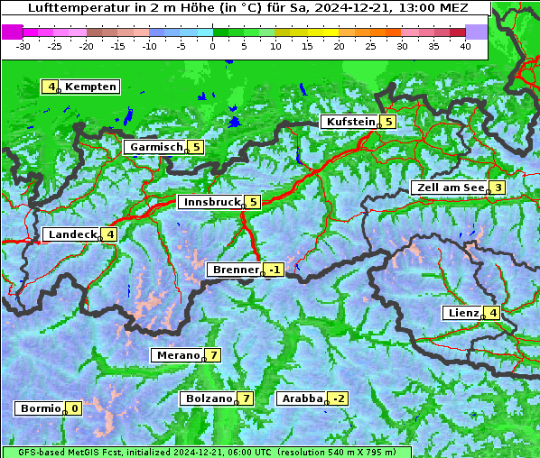 Temperatur, 21. 12. 2024